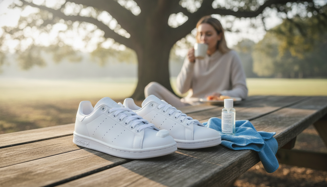 Adidas Women’s White Faux Leather Sneakers: Easy Clean